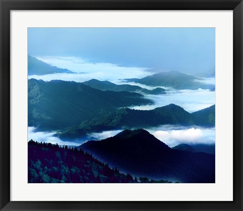 Framed Misty Mountains XIV Print