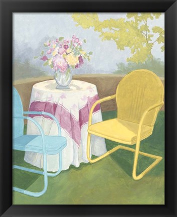 Framed Garden Conversation II Print