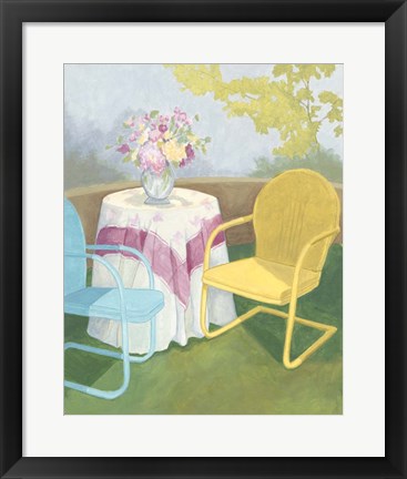 Framed Garden Conversation II Print