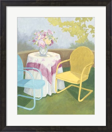 Framed Garden Conversation II Print