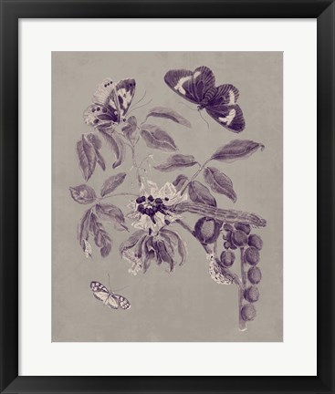 Framed Nature Study in Plum &amp; Taupe II Print