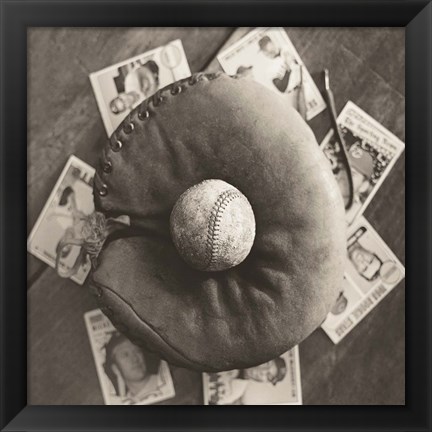 Framed Baseball Nostalgia III Print