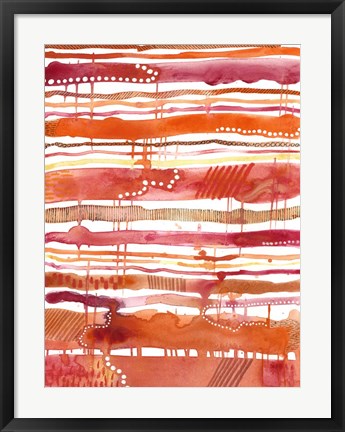 Framed Tangerine Stripes II Print