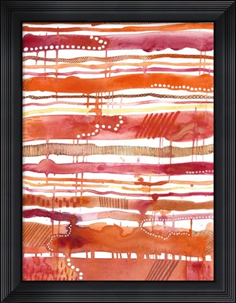 Framed Tangerine Stripes II Print