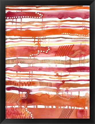 Framed Tangerine Stripes II Print