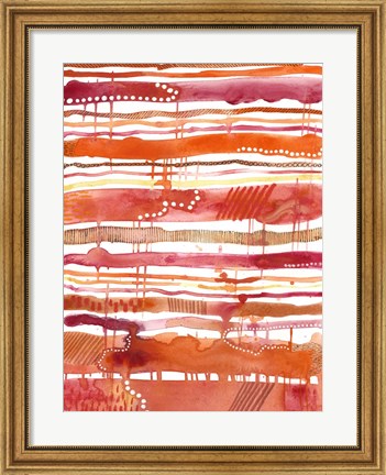 Framed Tangerine Stripes II Print