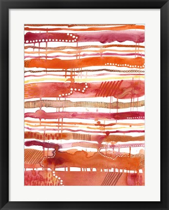 Framed Tangerine Stripes II Print