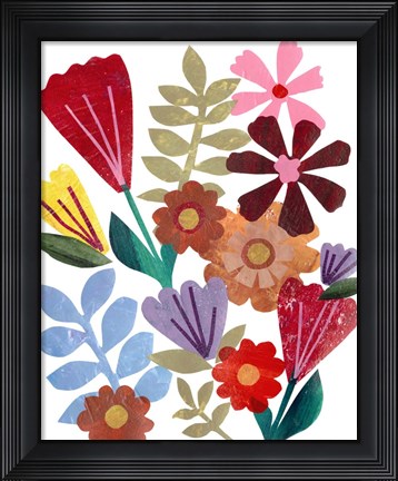 Framed Bright Floral I Print