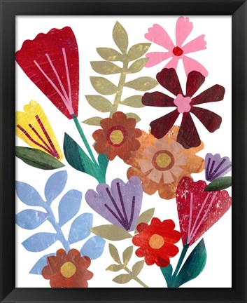 Framed Bright Floral I Print