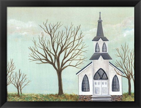 Framed Country Church II Print