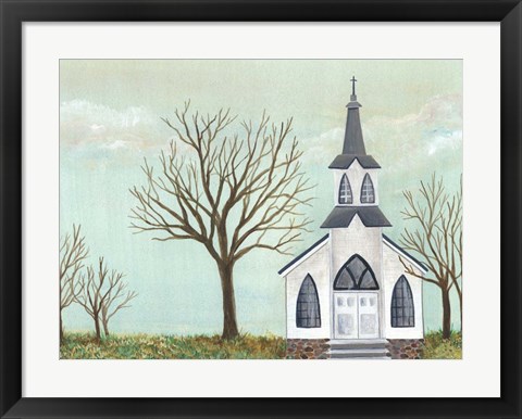 Framed Country Church II Print