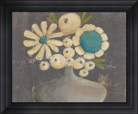 Framed Crackled Bouquet I Print
