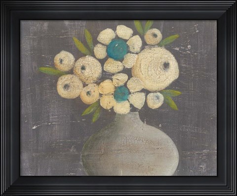 Framed Crackled Bouquet II Print