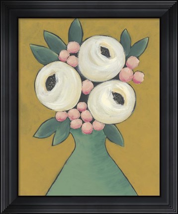 Framed Country Garden Bouquet II Print