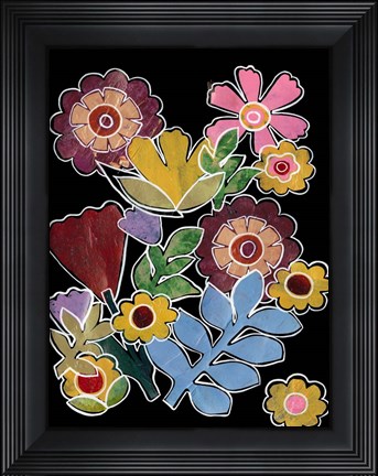 Framed Layered Floral I Print