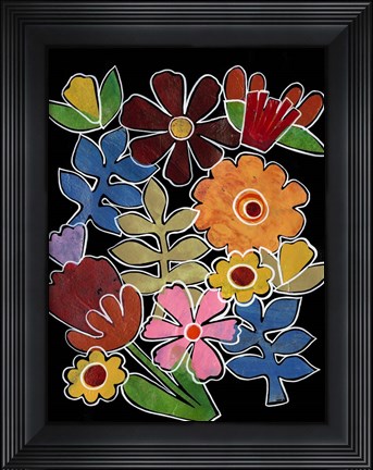 Framed Layered Floral II Print