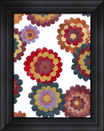 Framed Scattered Blooms II Print