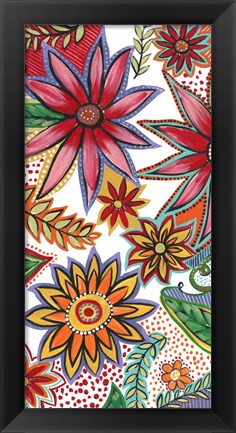 Framed Flowering Garden Whimsy I Print