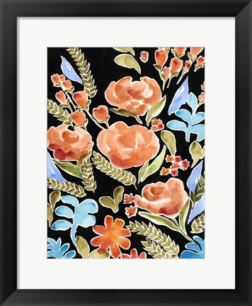 Framed Floral Assembly II Print