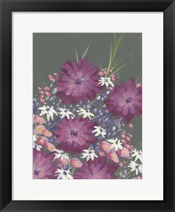 Framed Mauve Wildflower Garden I Print