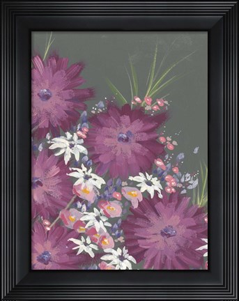 Framed Mauve Wildflower Garden II Print