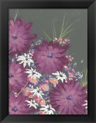 Framed Mauve Wildflower Garden II Print