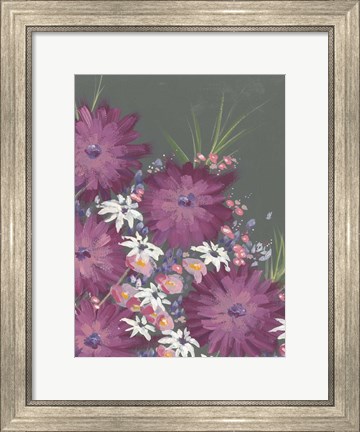 Framed Mauve Wildflower Garden II Print