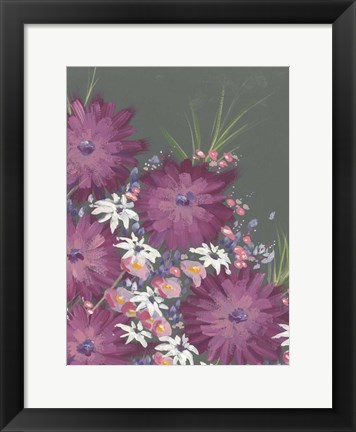 Framed Mauve Wildflower Garden II Print