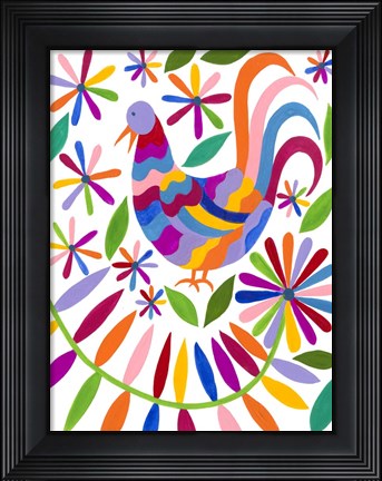 Framed Otomi Bird I Print