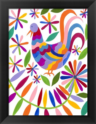 Framed Otomi Bird I Print
