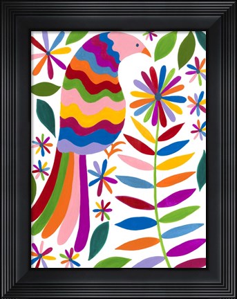 Framed Otomi Bird IV Print