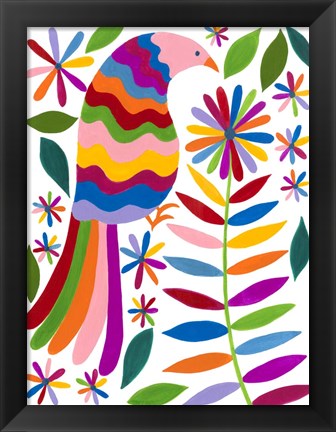 Framed Otomi Bird IV Print