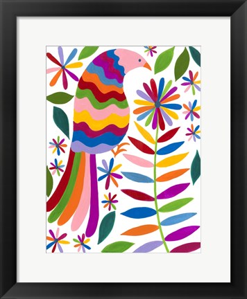 Framed Otomi Bird IV Print