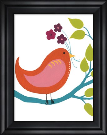 Framed Cute Bird I Print