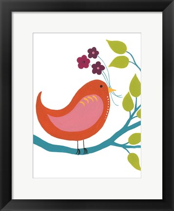 Framed Cute Bird I Print