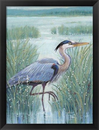 Framed Wetland Heron I Print