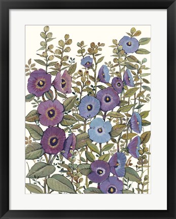 Framed Hollyhocks in Bloom I Print