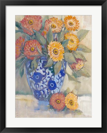 Framed Oriental Bouquet I Print