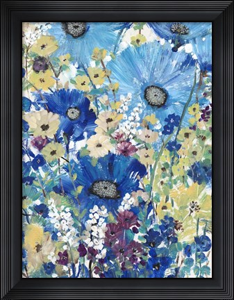 Framed Garden Blues I Print