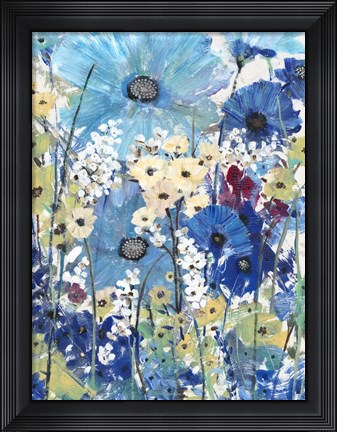 Framed Garden Blues II Print