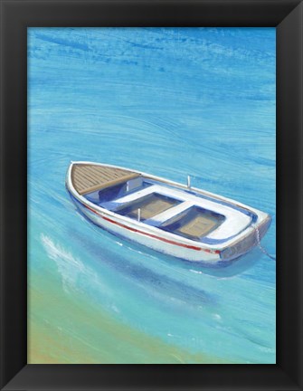 Framed Anchored Dingy I Print