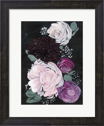 Framed Dark &amp; Dreamy Floral I Print