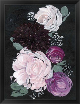 Framed Dark &amp; Dreamy Floral I Print