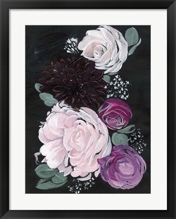 Framed Dark &amp; Dreamy Floral I Print