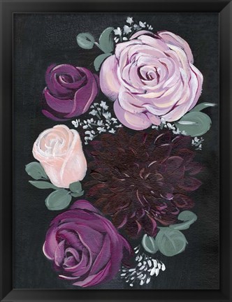 Framed Dark &amp; Dreamy Floral II Print