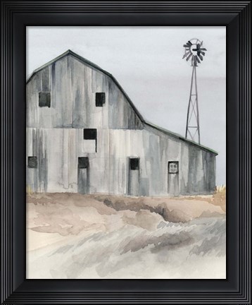 Framed Winter Barn I Print