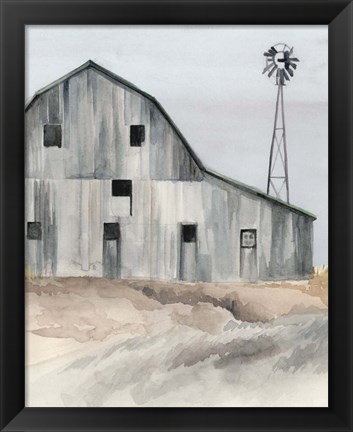 Framed Winter Barn I Print