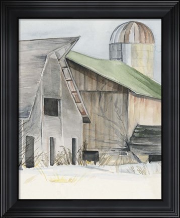 Framed Winter Barn II Print