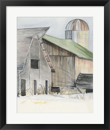 Framed Winter Barn II Print