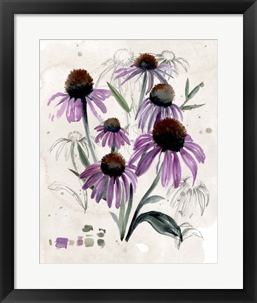 Framed Purple Wildflowers II Print